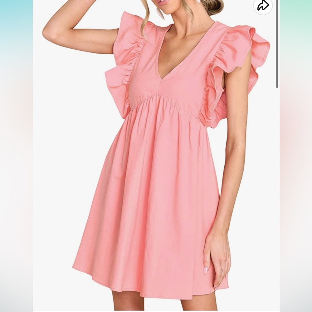 Women's Mini Ruffle Dress in Pink